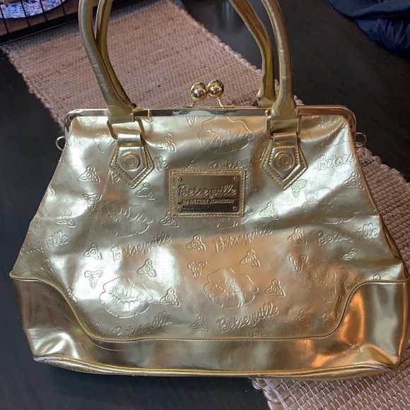 Betseyville by Betsey Johnson Gold Handbag - Picture 3 of 12